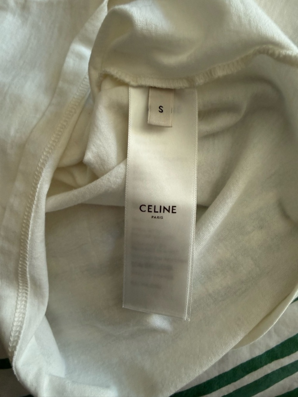CELINE Paris White Cotton Tee size S - Picture 5 of 5